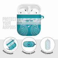 New Zealand Silver Fern Cricket Custom AirPods Case Black Cap Teal Maori Pattern LT14 - Polynesian Pride