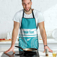 New Zealand Silver Fern Cricket Custom Apron Black Cap Teal Maori Pattern - Polynesian Pride