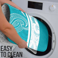 New Zealand Silver Fern Cricket Custom Bathroom Set Black Cap Teal Maori Pattern - Polynesian Pride