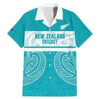 New Zealand Silver Fern Cricket Custom Family Matching Mermaid Dress and Hawaiian Shirt Black Cap Teal Maori Pattern - Polynesian Pride