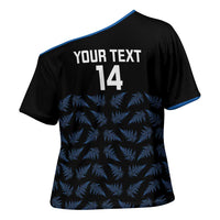 New Zealand Silver Fern Cricket Custom Cross Shoulder Shirt Black Cap T20 Version LT14 - Polynesian Pride