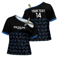 New Zealand Silver Fern Cricket Custom Cross Shoulder Shirt Black Cap T20 Version LT14 - Polynesian Pride