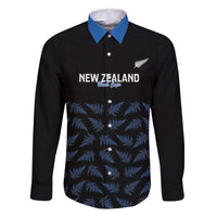 New Zealand Silver Fern Cricket Custom Family Matching Long Sleeve Bodycon Dress and Hawaiian Shirt Black Cap T20 Version - Polynesian Pride