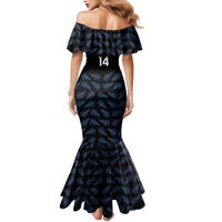 New Zealand Silver Fern Cricket Custom Family Matching Mermaid Dress and Hawaiian Shirt Black Cap T20 Version - Polynesian Pride