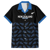 New Zealand Silver Fern Cricket Custom Family Matching Off Shoulder Short Dress and Hawaiian Shirt Black Cap T20 Version - Polynesian Pride