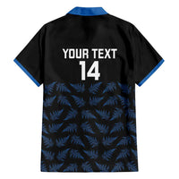 New Zealand Silver Fern Cricket Custom Family Matching Short Sleeve Bodycon Dress and Hawaiian Shirt Black Cap T20 Version - Polynesian Pride