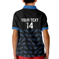 New Zealand Silver Fern Cricket Custom Kid Polo Shirt Black Cap T20 Version LT14 - Polynesian Pride