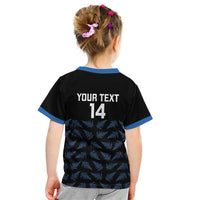 New Zealand Silver Fern Cricket Custom Kid T Shirt Black Cap T20 Version LT14 - Polynesian Pride