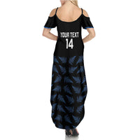 New Zealand Silver Fern Cricket Custom Summer Maxi Dress Black Cap T20 Version - Polynesian Pride