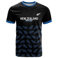 New Zealand Silver Fern Cricket Custom T Shirt Black Cap T20 Version LT14 Black - Polynesian Pride