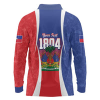 Personalized Haiti 1804 Long Sleeve Polo Shirt Happy Ayiti Independence Day LT14 - Polynesian Pride