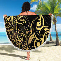 Gold And Black Aotearoa Horse Racing Beach Blanket NZ Maori Pattern LT14 - Polynesian Pride