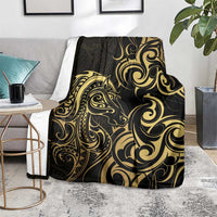 Gold And Black Aotearoa Horse Racing Blanket NZ Maori Pattern LT14 - Polynesian Pride