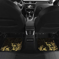 Gold And Black Aotearoa Horse Racing Car Mats NZ Maori Pattern LT14 Set 2pcs - Back Black - Polynesian Pride