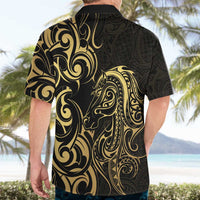 Gold And Black Aotearoa Horse Racing Hawaiian Shirt NZ Maori Pattern LT14 - Polynesian Pride