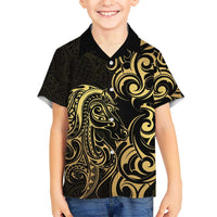 Gold And Black Aotearoa Horse Racing Hawaiian Shirt NZ Maori Pattern LT14 - Polynesian Pride