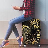 Gold And Black Aoteara Horse Racing Luggage Cover NZ Maori Pattern