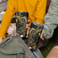 Gold And Black Aotearoa Horse Racing Tumbler Cup NZ Maori Pattern LT14 - Polynesian Pride