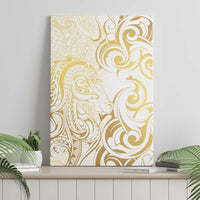 Gold And White Aotearoa Horse Racing Canvas Wall Art NZ Maori Pattern LT14 - Polynesian Pride