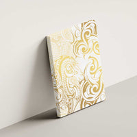Gold And White Aotearoa Horse Racing Canvas Wall Art NZ Maori Pattern LT14 - Polynesian Pride