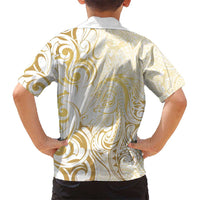 Gold And White Aotearoa Horse Racing Hawaiian Shirt NZ Maori Pattern LT14 - Polynesian Pride