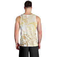 Gold And White Aotearoa Horse Racing Men Tank Top NZ Maori Pattern LT14 - Polynesian Pride