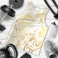 Gold And White Aotearoa Horse Racing Men Tank Top NZ Maori Pattern LT14 - Polynesian Pride