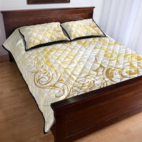 Gold And White Aotearoa Horse Racing Quilt Bed Set NZ Maori Pattern LT14 - Polynesian Pride