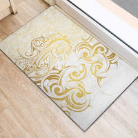 Gold And White Aotearoa Horse Racing Rubber Doormat NZ Maori Pattern LT14 - Polynesian Pride