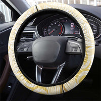 Gold And White Aotearoa Horse Racing Steering Wheel Cover NZ Maori Pattern LT14 - Polynesian Pride