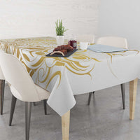 Gold And White Aotearoa Horse Racing Tablecloth NZ Maori Pattern LT14 - Polynesian Pride