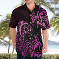 Pink Aotearoa Horse Racing Hawaiian Shirt NZ Maori Pattern LT14 - Polynesian Pride