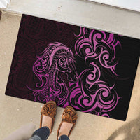 Pink Aotearoa Horse Racing Rubber Doormat NZ Maori Pattern LT14 - Polynesian Pride