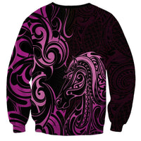 Pink Aotearoa Horse Racing Sweatshirt NZ Maori Pattern LT14 - Polynesian Pride