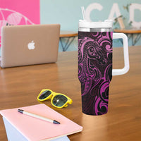 Pink Aotearoa Horse Racing Tumbler With Handle NZ Maori Pattern LT14 - Polynesian Pride