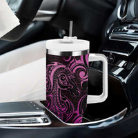 Pink Aotearoa Horse Racing Tumbler With Handle NZ Maori Pattern LT14 - Polynesian Pride