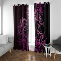 Pink Aotearoa Horse Racing Window Curtain NZ Maori Pattern LT14 With Grommets Pink - Polynesian Pride