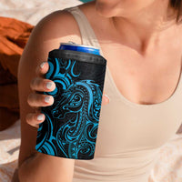Blue Aoteara Horse Racing 4 in 1 Can Cooler Tumbler NZ Maori Pattern