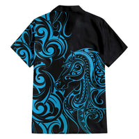 Blue Aotearoa Horse Racing Hawaiian Shirt NZ Maori Pattern LT14 - Polynesian Pride