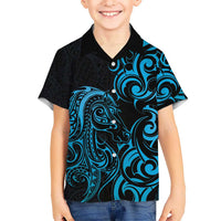 Blue Aotearoa Horse Racing Hawaiian Shirt NZ Maori Pattern LT14 - Polynesian Pride
