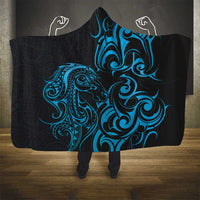 Blue Aotearoa Horse Racing Hooded Blanket NZ Maori Pattern LT14 - Polynesian Pride