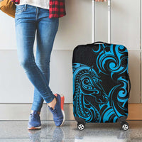 Blue Aoteara Horse Racing Luggage Cover NZ Maori Pattern