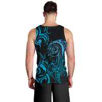 Blue Aotearoa Horse Racing Men Tank Top NZ Maori Pattern LT14 - Polynesian Pride