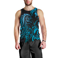 Blue Aotearoa Horse Racing Men Tank Top NZ Maori Pattern LT14 - Polynesian Pride