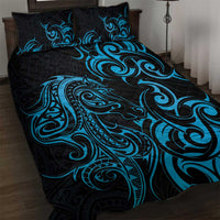Blue Aotearoa Horse Racing Quilt Bed Set NZ Maori Pattern LT14 Blue - Polynesian Pride