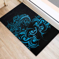 Blue Aotearoa Horse Racing Rubber Doormat NZ Maori Pattern LT14 - Polynesian Pride
