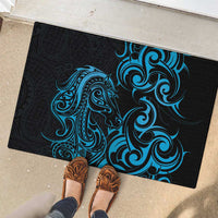 Blue Aotearoa Horse Racing Rubber Doormat NZ Maori Pattern LT14 - Polynesian Pride