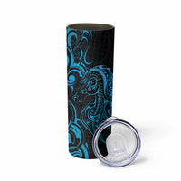 Blue Aoteara Horse Racing Skinny Tumbler NZ Maori Pattern