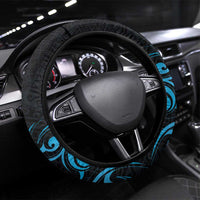 Blue Aotearoa Horse Racing Steering Wheel Cover NZ Maori Pattern LT14 Universal Fit Blue - Polynesian Pride