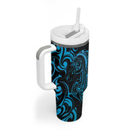 Blue Aotearoa Horse Racing Tumbler With Handle NZ Maori Pattern LT14 - Polynesian Pride